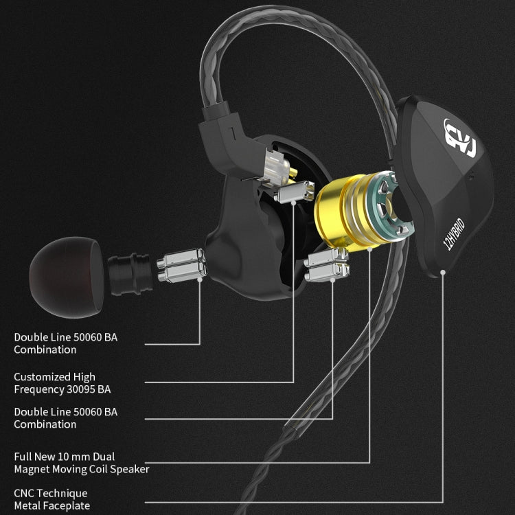 Écouteurs intra-auriculaires dynamiques filaires Hi-Fi CVJ-CSN à double circuit magnétique, avec ou sans micro